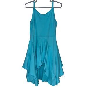 Lemon Loves Lime Girls Blue Ruffle Cotton Tank Twirl Dress Size 7Y